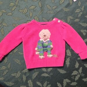 Polo Ralph Lauren Pink Sweater with Dog Design